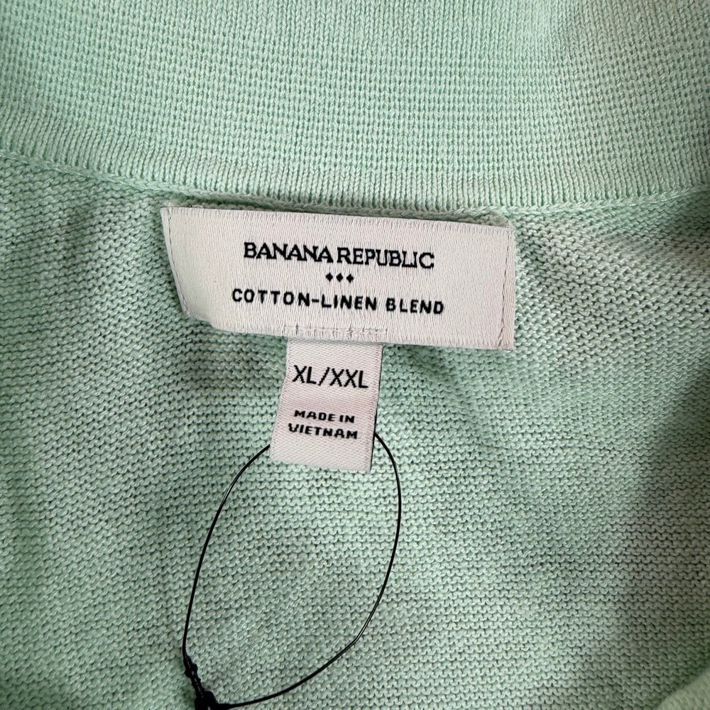 NWOT Banana Republic Women Polo Top XL/XXL Linen Oversized Johnny-Collar Sweater - Picture 4 of 9